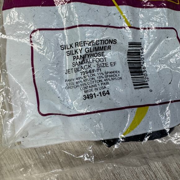 Hanes Silk Reflections Slightly Imperfect Pantyhose Tights Black & Brown NEW VTG - Picture 5 of 6